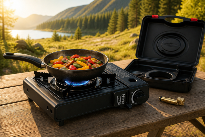 CampFlame Dual-Fuel Camping Stove