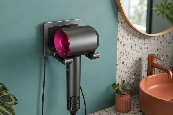 HaloDock No-Drill Hair Dryer Holder
