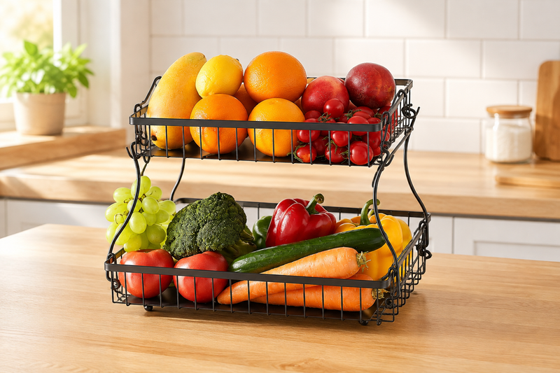 HarvestRise 2-Tier Produce Basket