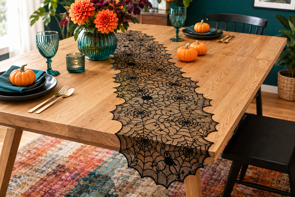 Webveil 72-Inch Spiderweb Lace Runner