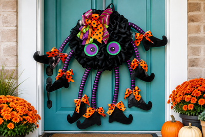 TangleToes Colorful Spider Door Wreath