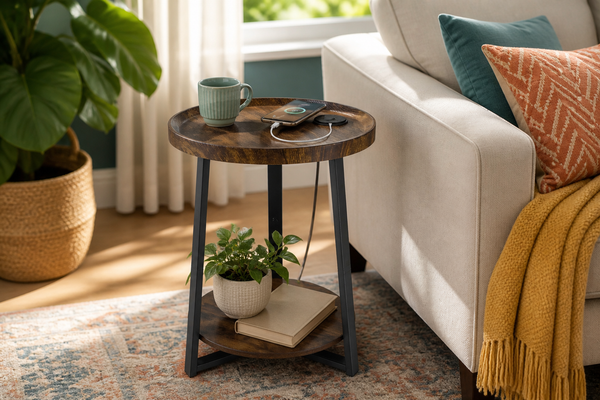 RoundCharge 2-Tier Side Table