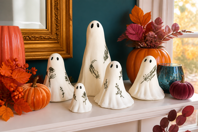 BotaniBoo Ghost Figurine Family
