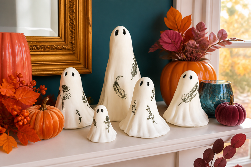 BotaniBoo Ghost Figurine Family