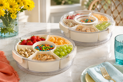 PetalSpin 2-Piece Rotating Snack Tray