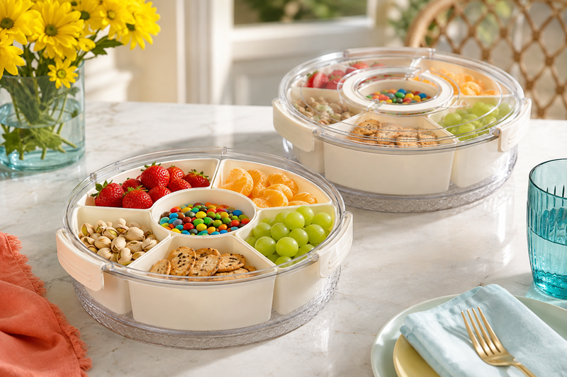 PetalSpin 2-Piece Rotating Snack Tray