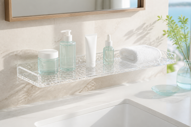 RippleClear No-Drill Bathroom Shelf