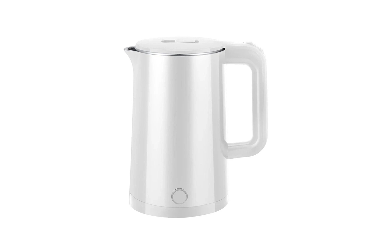 Aria white 2 litre cordless electric kettle shown unobstructed on white