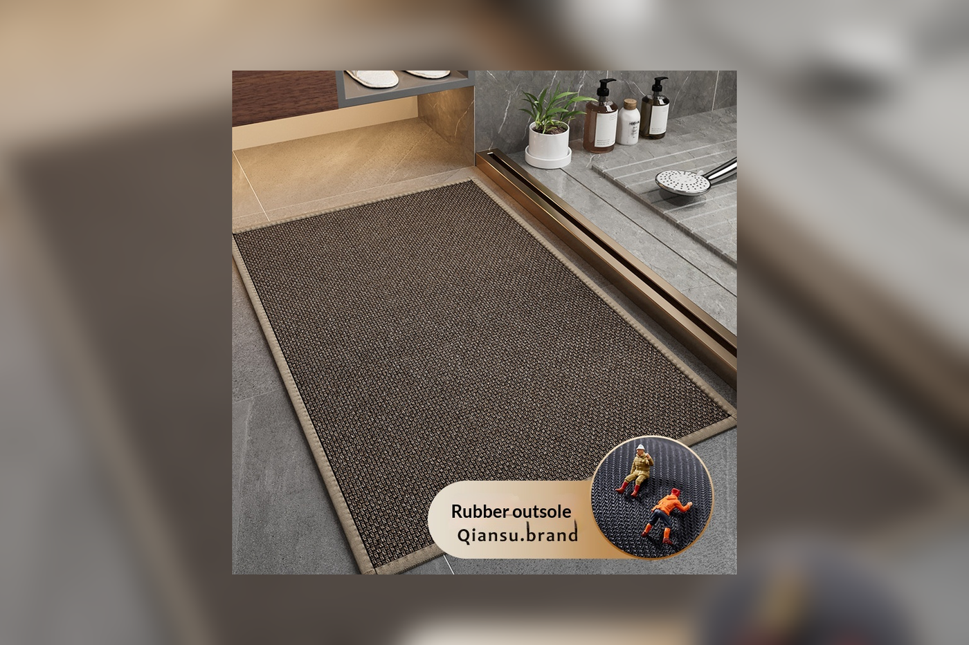 Loom mat showing the non-slip backing used on smooth floors