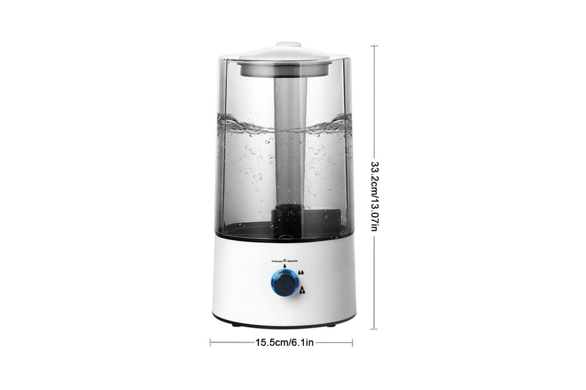 HushMist humidifier dimensions: 13.07 inches high and 6.1 inches wide