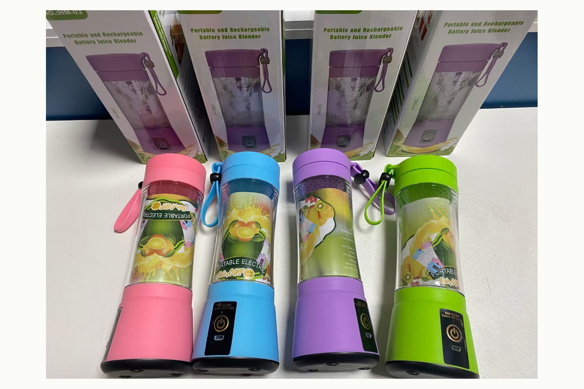 Whirl portable blender controls, lids, carry straps, and retail packaging