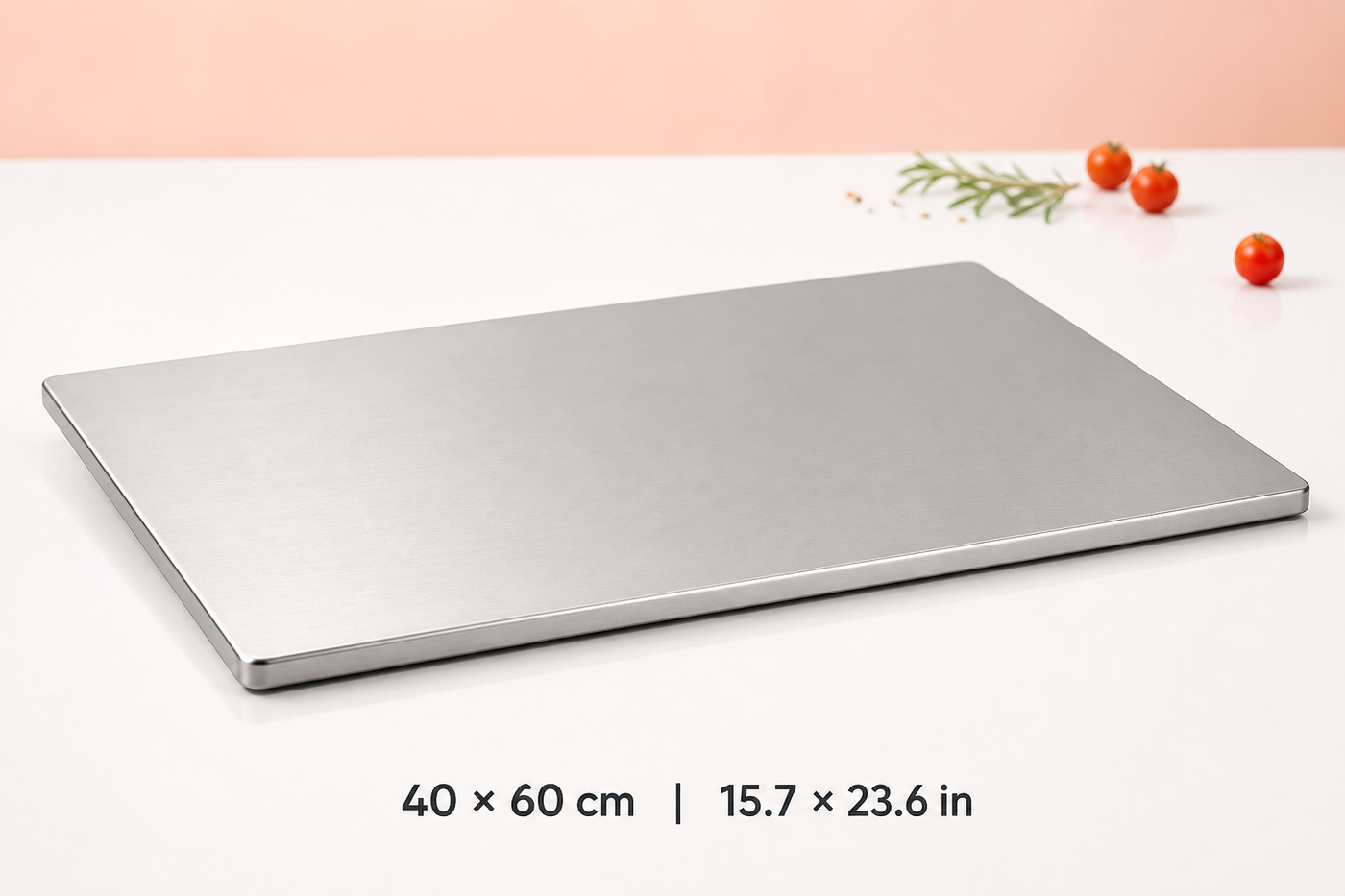 SteelSpan stainless steel prep board in 40 by 60 centimeters