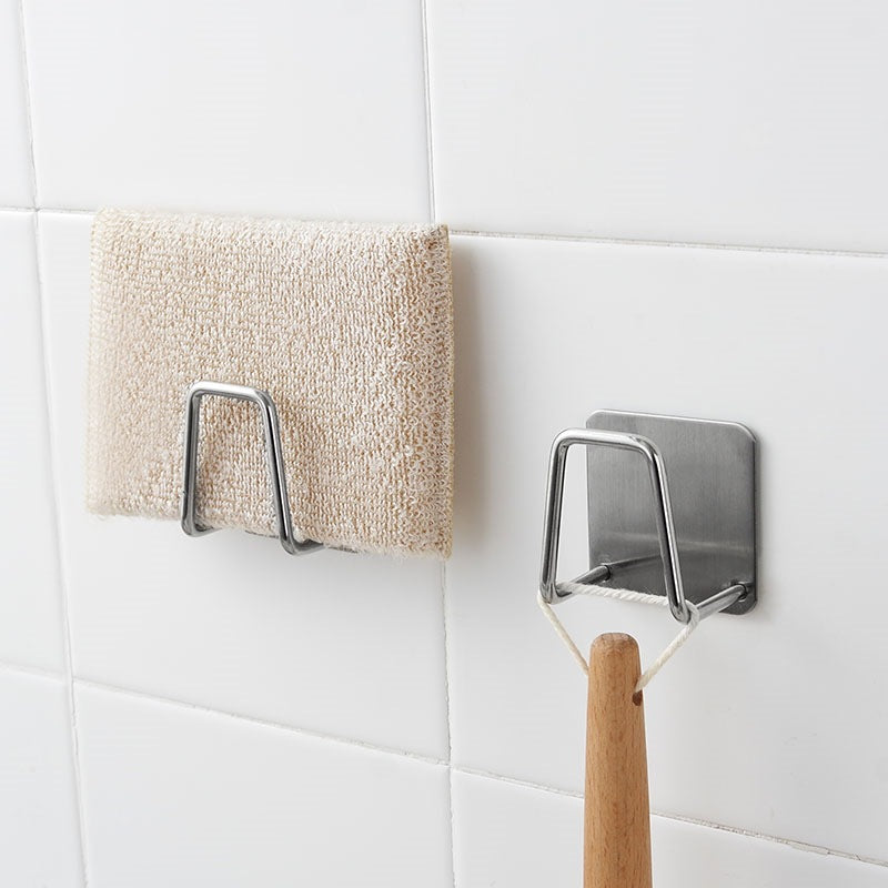 Cling adhesive stainless-steel sponge holder — view 2