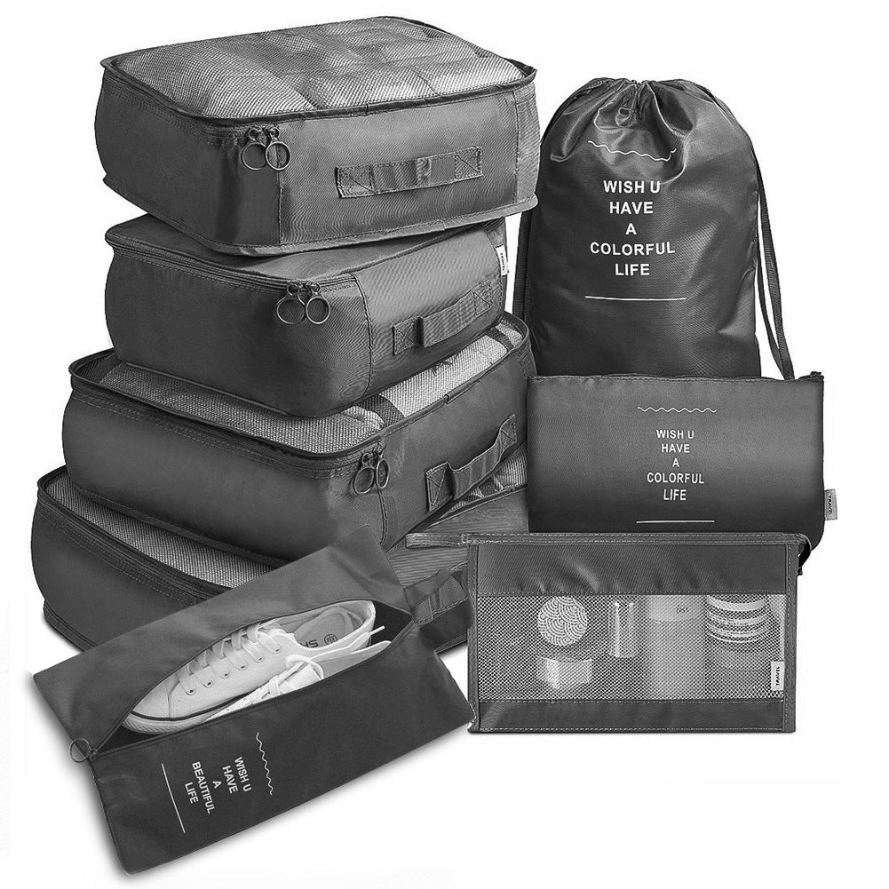 Voyage 8-Piece Packing Cube Set — Black