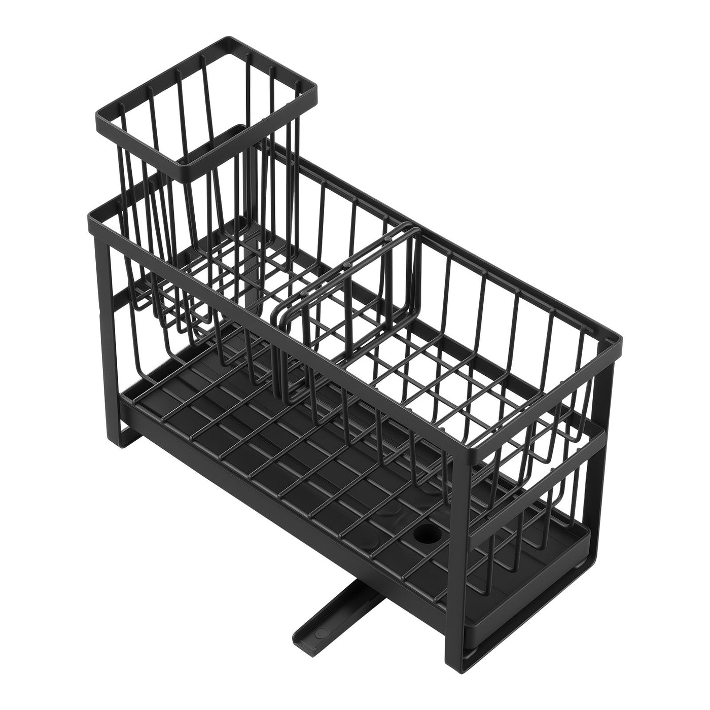 Empty Cascade sink caddy from above, showing the tray and utensil compartments