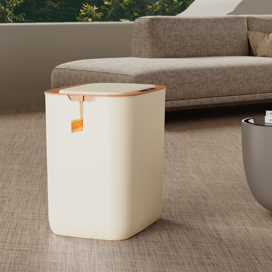 WaveBin sensor trash can in cream