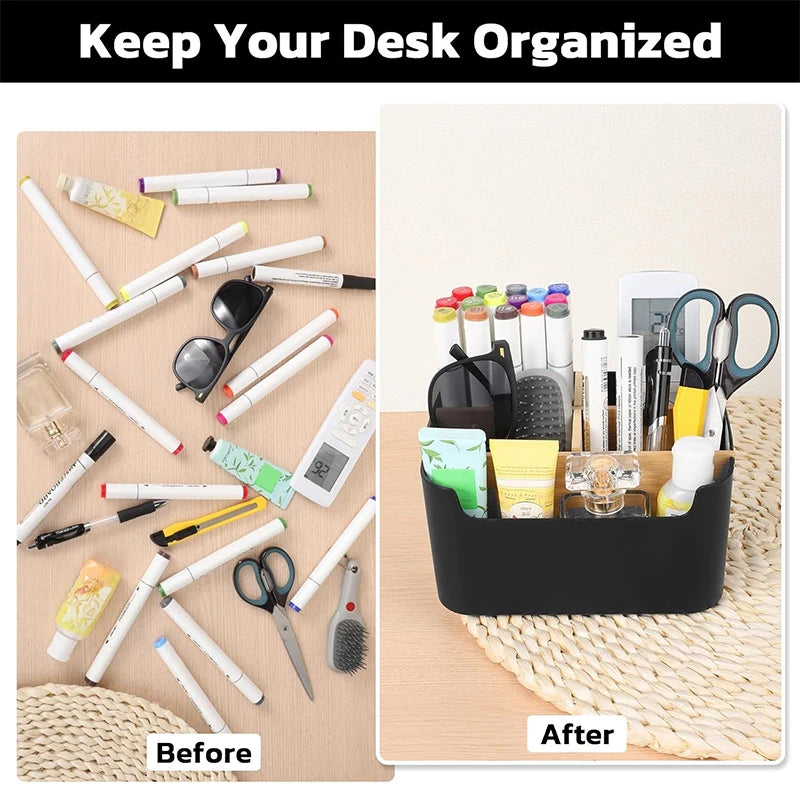 BrushNook Bamboo-Divider Countertop Organizer