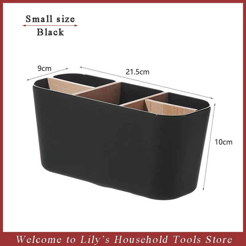 BrushNook Bamboo-Divider Countertop Organizer