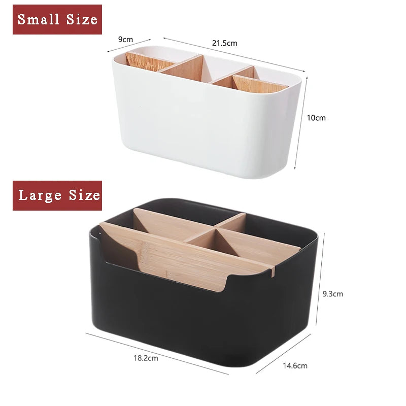 BrushNook Bamboo-Divider Countertop Organizer