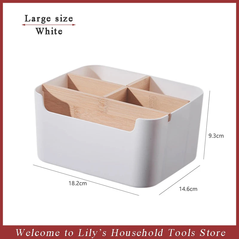 BrushNook Bamboo-Divider Countertop Organizer
