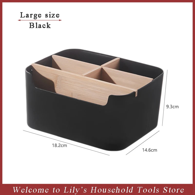 BrushNook Bamboo-Divider Countertop Organizer