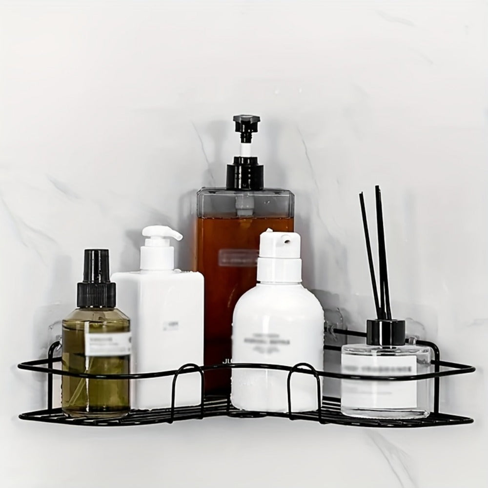 Nook matte-black wire corner shower shelf — view 5
