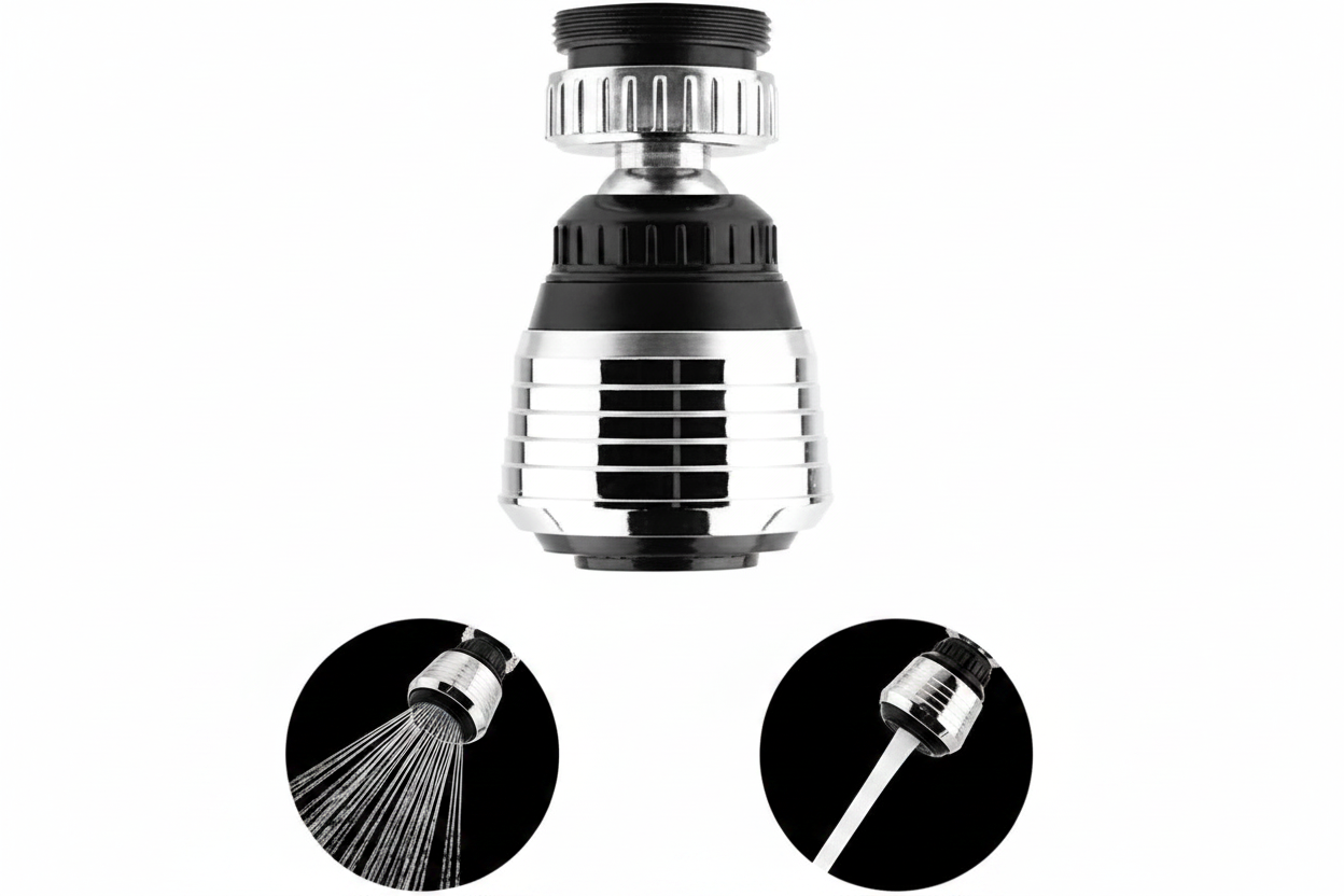 Aerator head with spray insets horizontal