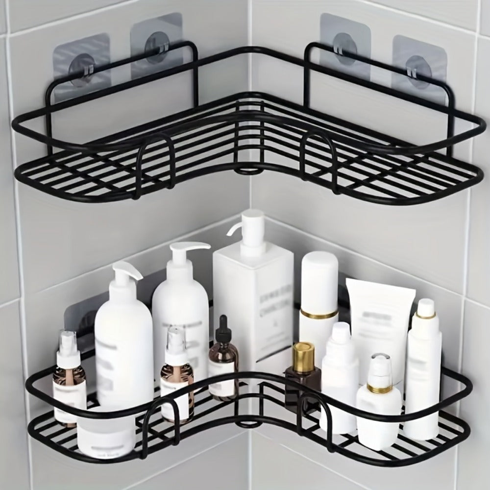Nook matte-black wire corner shower shelf — view 3