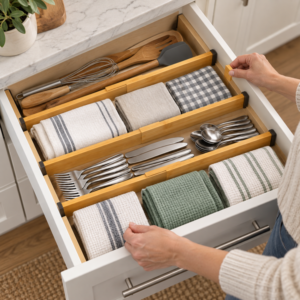 BambooGrid Expandable Drawer Dividers — 4 Pack