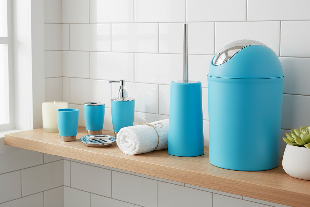 Blue Bathroom Set Lifestyle