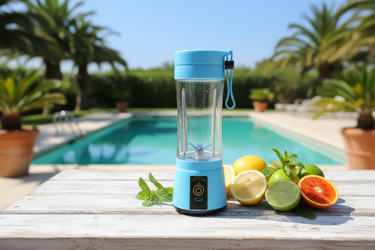 Blue Blender Pool Patio