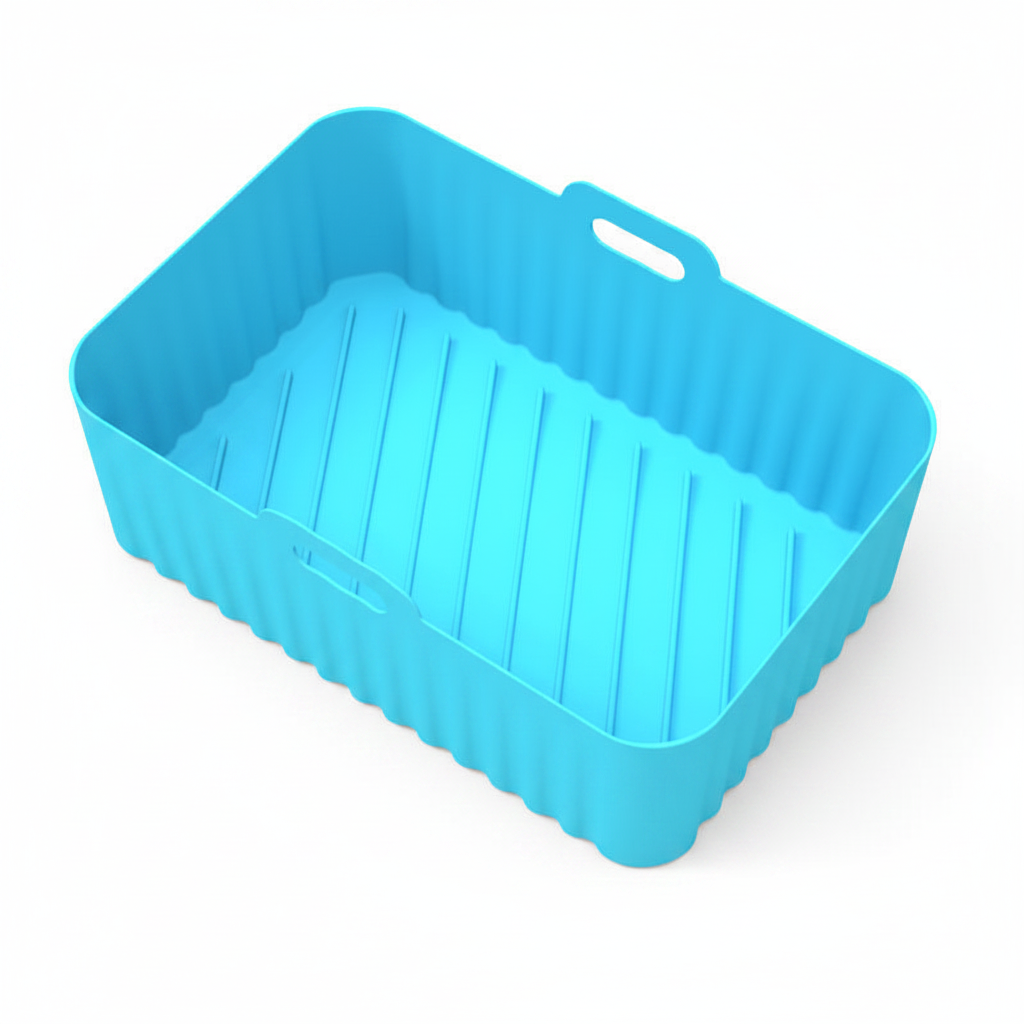 Blue silicone air fryer liner - clean product shot