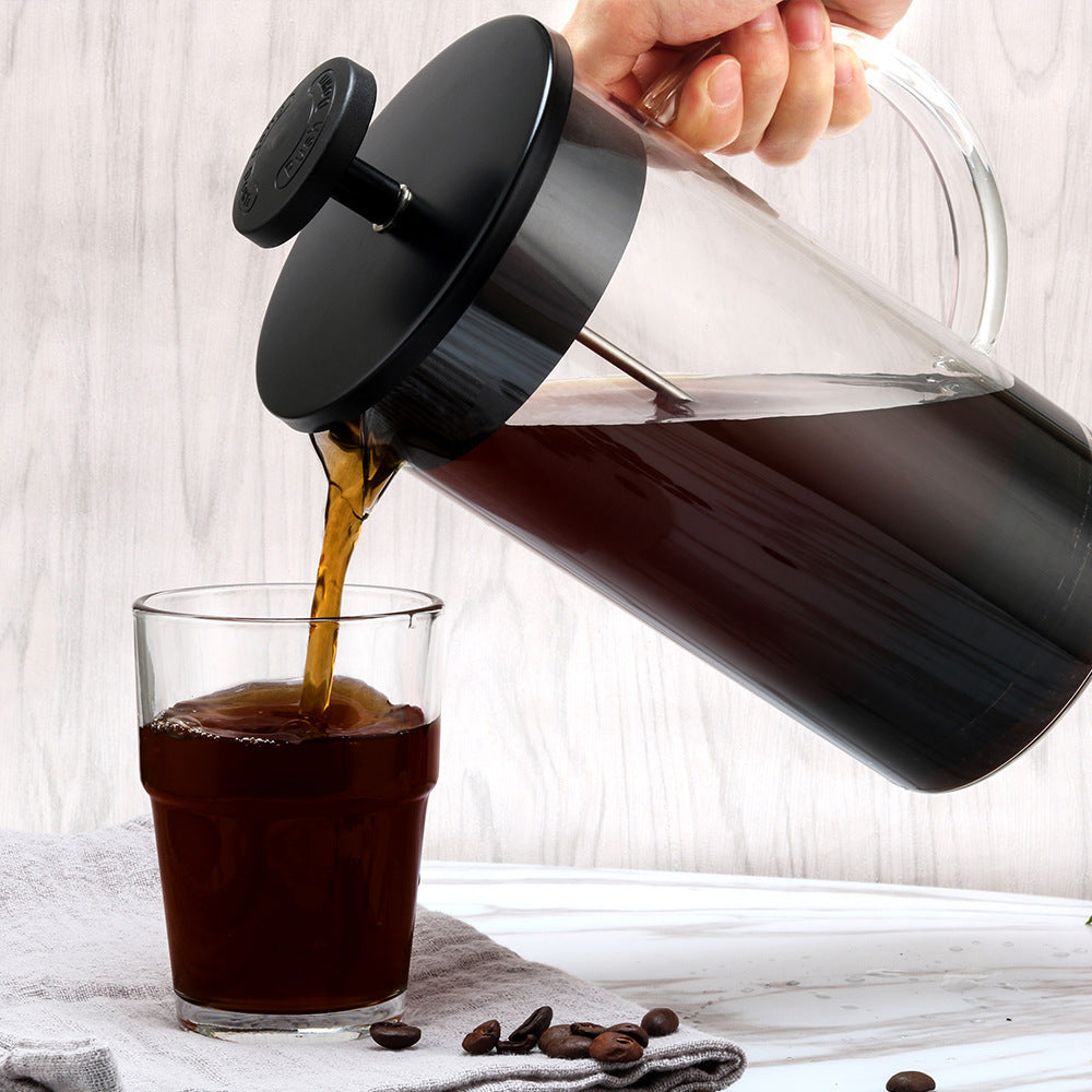 Steep glass tea press styled