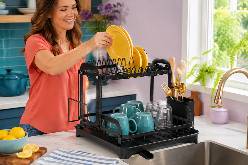 DryTier 2-Tier Dish Drying Rack