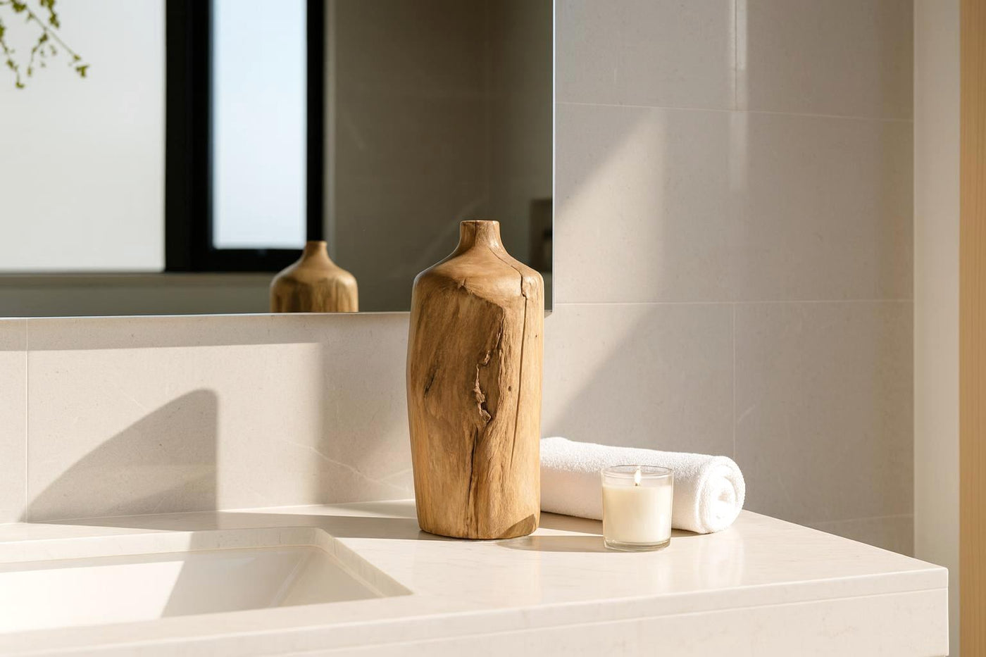 Zunlo enhanced product photograph - Kinari Wood Vase