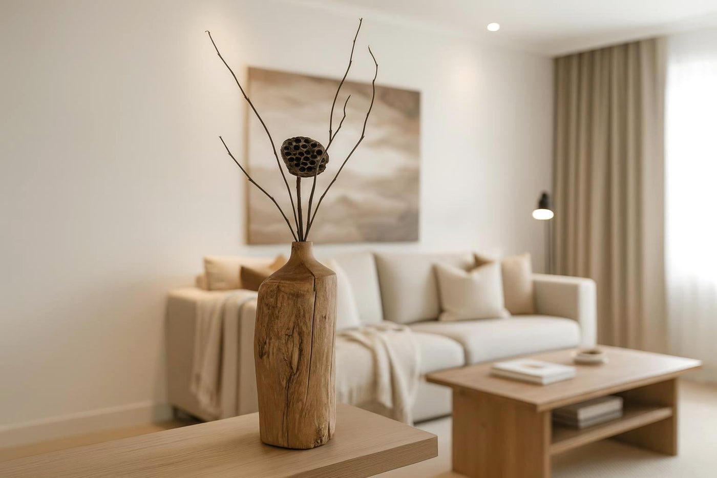 Zunlo enhanced product photograph - Kinari Wood Vase