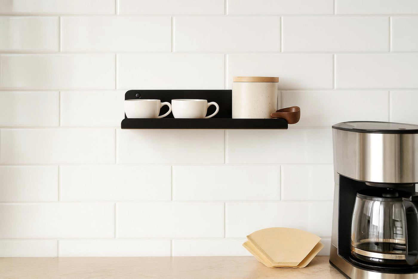 Zunlo enhanced product photograph - Ledge No-Drill Bathroom Shelf