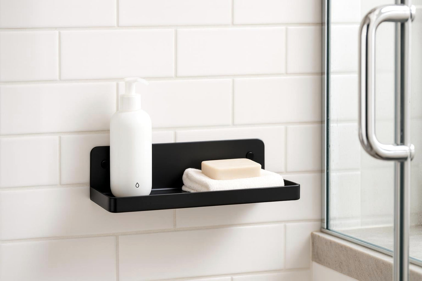 Zunlo enhanced product photograph - Ledge No-Drill Bathroom Shelf