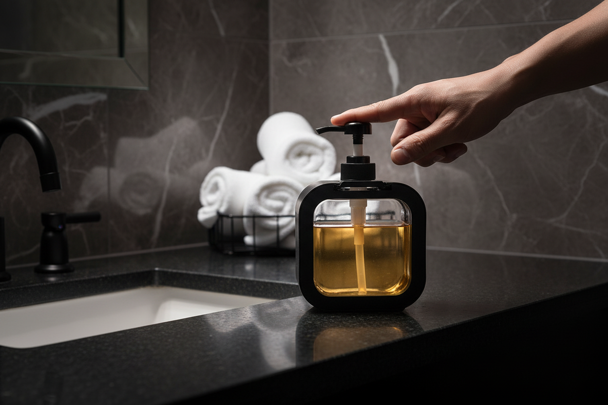 Luxury dark bathroom lifestyle