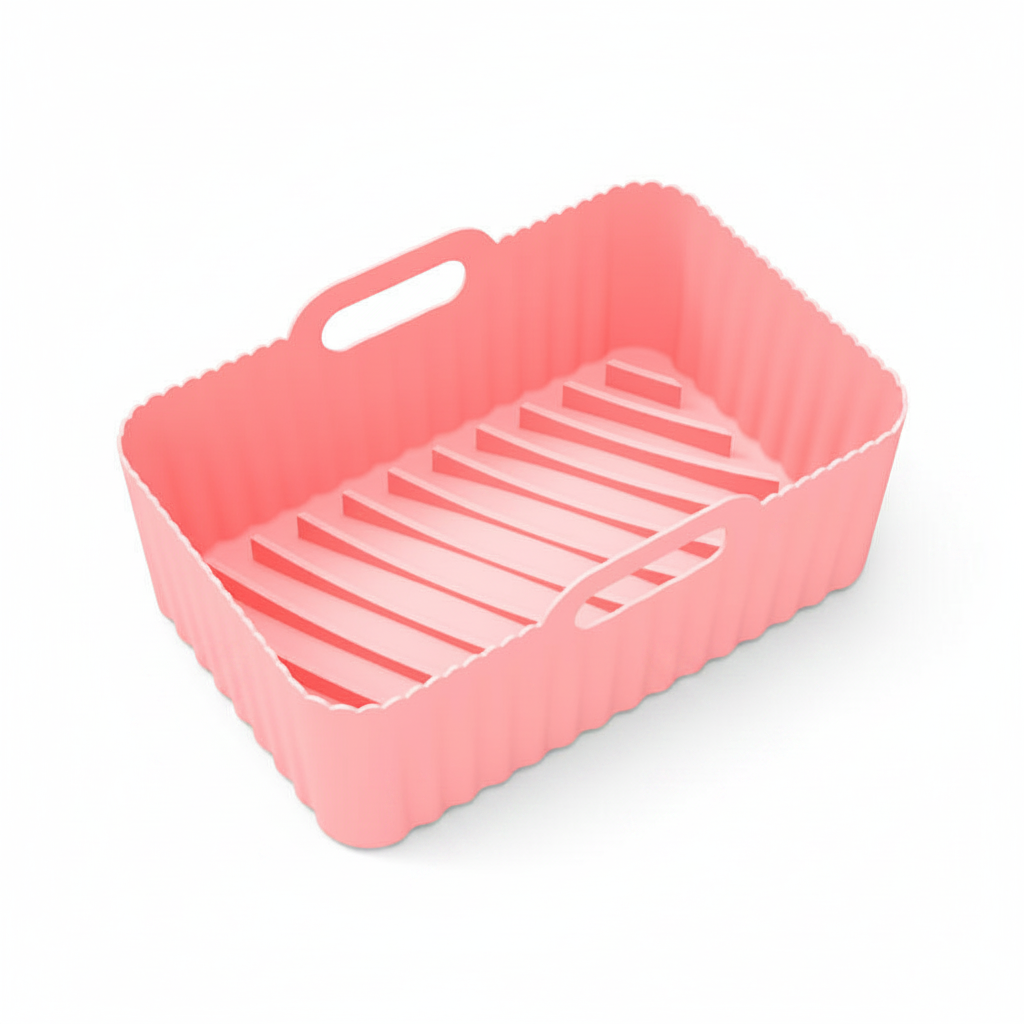 Pink silicone air fryer liner - clean product shot