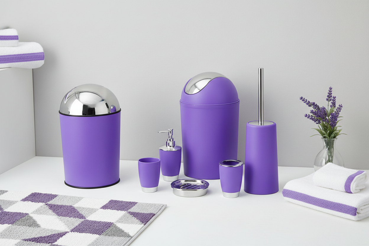 Purple Bathroom Set Lifestyle