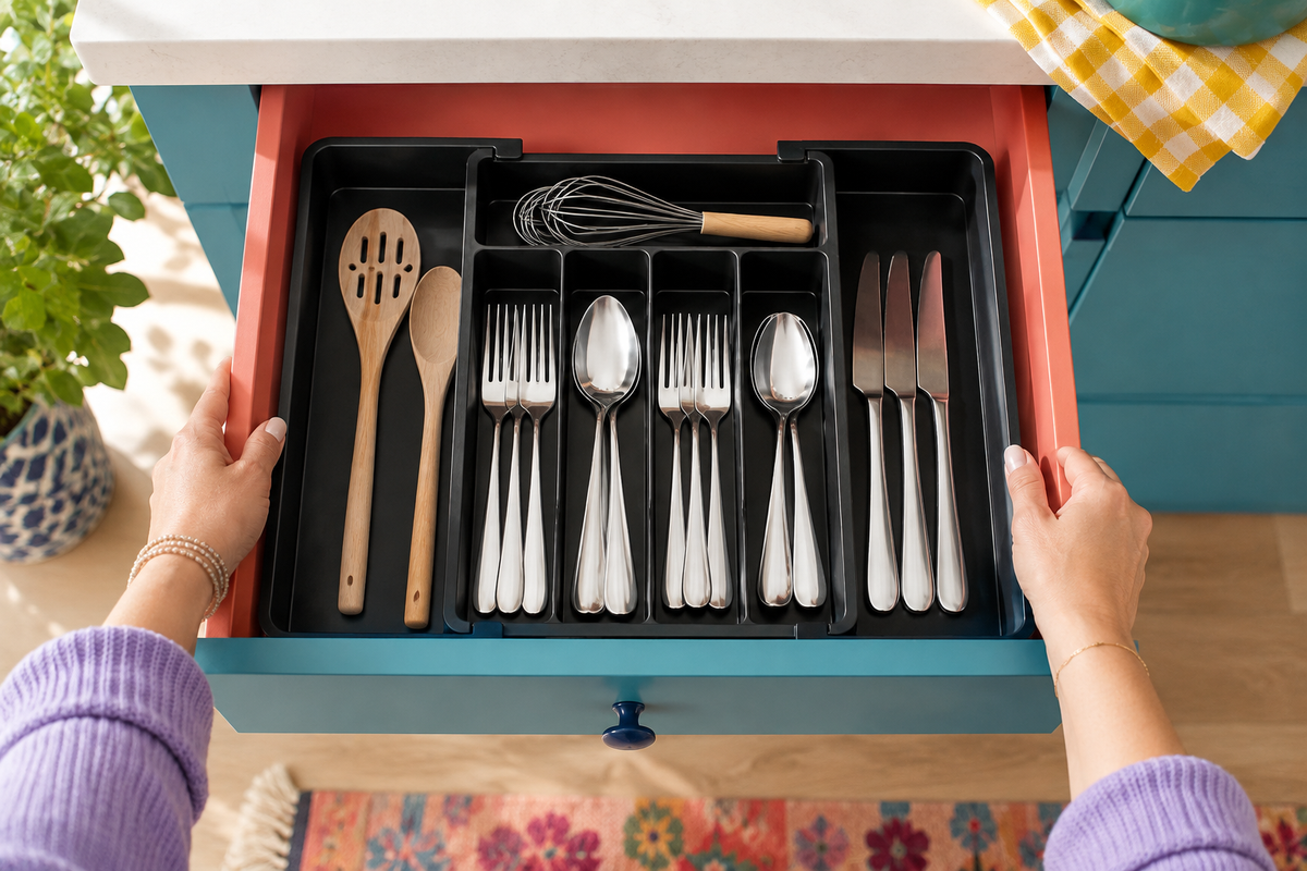 Opening an organized drawer with TidySpan