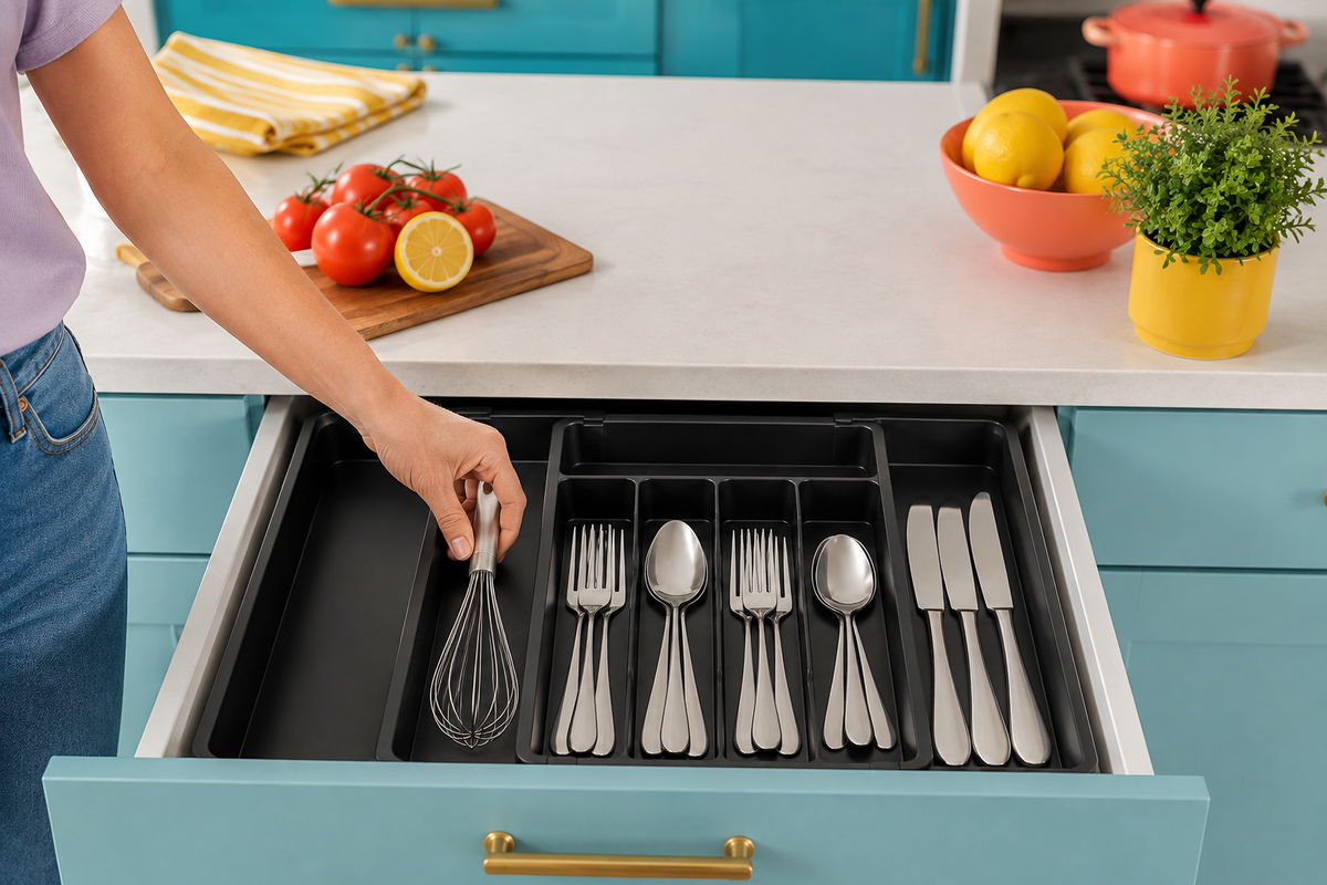 Returning a whisk to TidySpan's side compartment