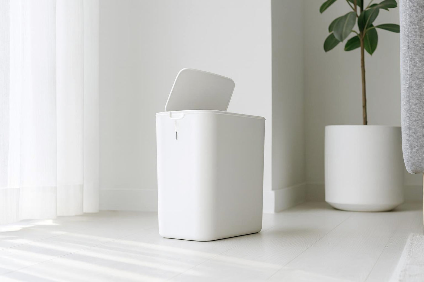 Zunlo enhanced product photograph - WaveBin Sensor Trash Can