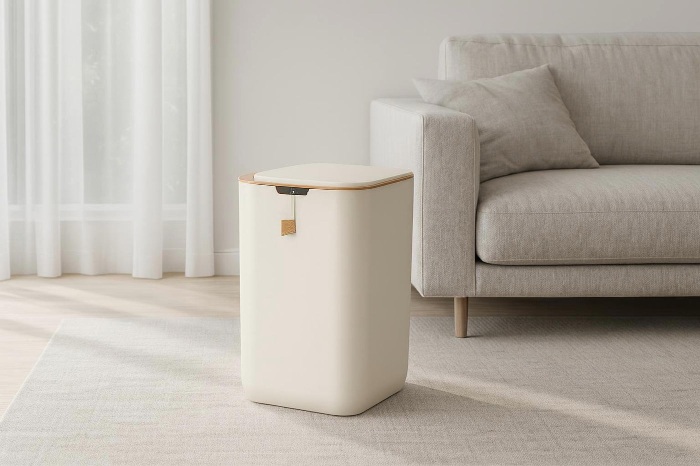 Zunlo enhanced product photograph - WaveBin Sensor Trash Can