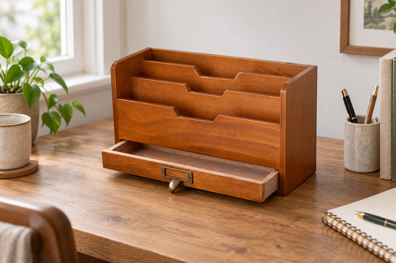 PostNest — Wooden Desktop Letter Organizer