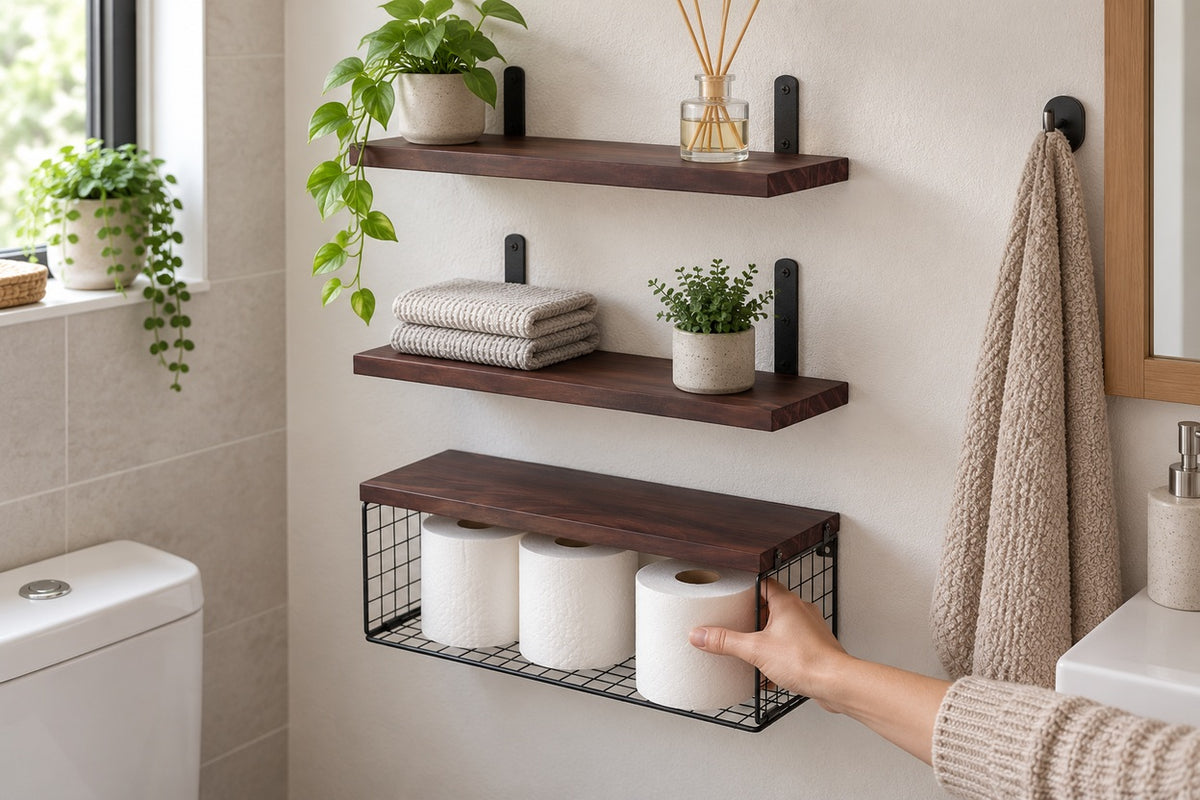 RailGrove — taking a toilet roll from the lower wire basket