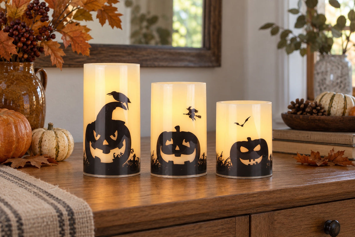 Alternative included BooLume candle option: Pumpkin trio.